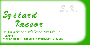 szilard kacsor business card